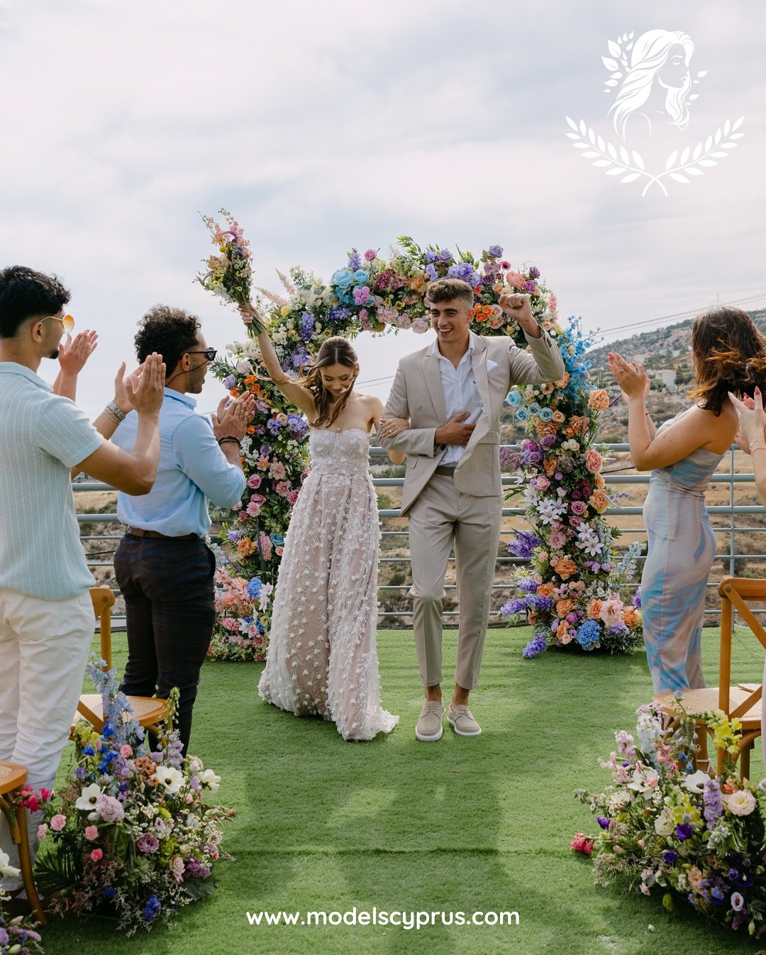 Models Cyprus luxury wedding shoot at Coral Hills Villa in Paphos