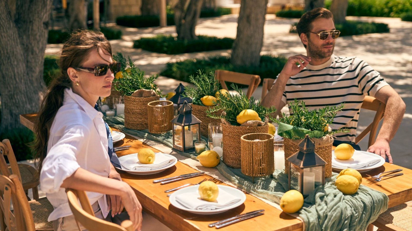 Couple enjoying outdoor dining at Cap St Georges Hotel and Resort